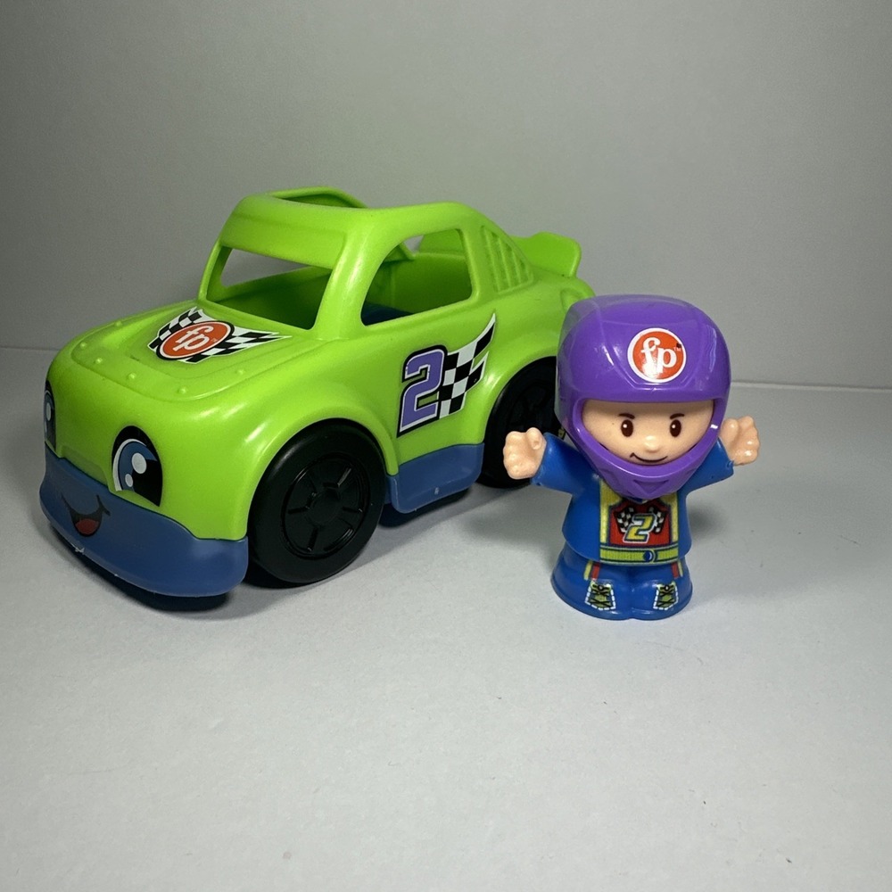 Fisher Price Little People Race Car & Driver Figure Racer Vehicle Play Toy Set